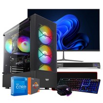 에코컴퓨터 인텔12세대 라이젠5 조립pc 조립컴퓨터 컴퓨터 풀세트 본체 데스크탑, 에코OA_05, 27형LED세트