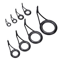 8pcs 낚싯대 가이드 팁 세라믹 가이드 낚싯대 가이드 교체 팁 부품 수리 키트, 다중, 고탄소강 및 세라믹, 검은색