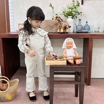 더베이지 멜빵나팔바지