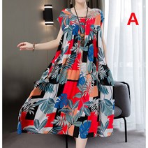 JINGHENG 중년 원피스 빅사이즈 원피스 엄마옷 중년여성 옷8565230