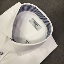 레노마 면 혼방 스트레치 스판 포인트 단추 배색 일반핏 화이트 긴팔셔츠 RMFSGP-903-WH-555