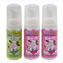 스노우버디 거품치약 45ml x 3 - 민트향 1개 + 딸기향 2개, 옵션
