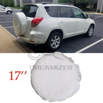 타이어보관도요타 RAV4 17 "자동차 휠 스페어 타이어 커버 화이트 PU 가죽 31" 32 "33&quot, 01 17inch