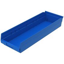 Akro-Mils 30184 플라스틱 중첩 선반 상자 61 x 20.3 x 10.2cm(24 x 8 x 4인치) 블루 (6팩), Blue