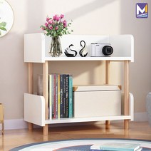MCOMPANY 사이드 테이블 협탁 침대 옆 침실 거실 쇼파 미니 긴 서랍장 선반 엔틱 보조 간이 2단 모던 거실장 인테리어 수납장 와이드 원목 책상 북유럽 유럽풍 화이트 C-43, 서랍/수납장(메디스_단품)