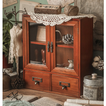 앤틱 미니 장식대 선반 원목 작은 장식장 선반장 식탁위 수납장 컵 찻잔 수납장 진열장