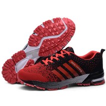 여성 골프 신발 남자 스니커즈 통기성 훈련 코스 Spikeless 스포츠 워킹 커플 컴포트 에어, 11.5, 05 red