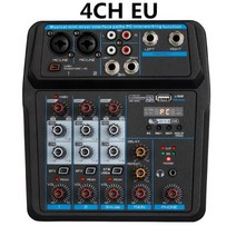 디지털믹서 디제잉 기계 DJ 장비 음향 믹서 미니 오디오 dj 4 6 채널 전력 증폭기 전문 블루투스 스피커 usb 사운드 카드 마이크 성능 무대 pc, 유럽 ​​연합 4 채널 u4