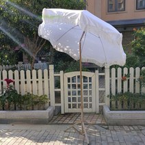 감성 캠핑 프리미엄 화이트파라솔 피크닉 인테리어 해변 실내 태슬 피크닉 비치, 2번 파라솔+받침대