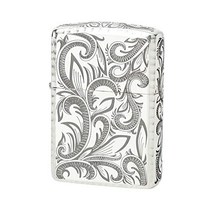 Zippo Armor Case 클래식 아라베스크 산화 은 도금 5면 에칭 일본 오일 라이터