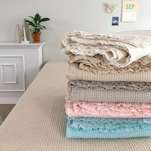 몽비쥬 NEW 에코퓨어 프릴 d 60수아사_스프레드 패드 겸 여름 줄누빔이불 (S/Q/K)(5colors), 버터