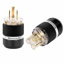 Monosaudio M101G/F101G 오디오 애호가 순수 구리 금 도금 AC 미국 버전 전원 커넥터 플러그 및 IEC320 C13 암 잭 DIY 케이블(금 도금) [관부가세 포, Gold Plated