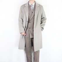 바쏘옴므 21FW 라이트 브라운 캐시미어 오버핏 핸드메이드코트 WSV4CJ22