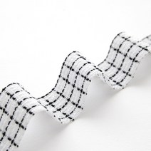 그리드 트위드 리본 길이90cm리본공예 DIY 재료, 화이트(white), 1개