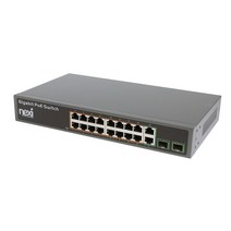 POE+기가스위치허브 16+2+2SFP포트 250W CCTV전원 GBIC모듈 분배기 허브랙용 IP카메라 인젝터연결 인터넷