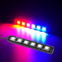 12V용 6발 레드 블루 싸이키 LED 스트로브라이트, C 본상품선택, C 본상품선택, 1개