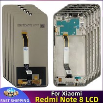 오리지널 샤오미 레드미 노트 8 Lcd 디스플레이 터치 스크린 디지타이저 어셈블리 교체 부품 프레임 도매 가격, 04 2 Note8 Black Frame