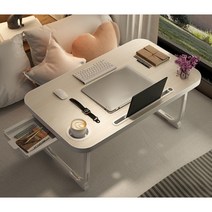 침대책상 튼튼한 좌식테이블 70cm 접이식 앉은뱅이 책상, 화이트
