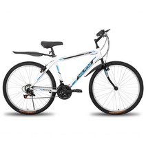 산악용 MTB 자전거 HILAND-26 27.5 인치 산악 자전거 전방 후방 V-브레이크 탄소강 프레임 알루미늄 링 가, 02 white_02 27 inch