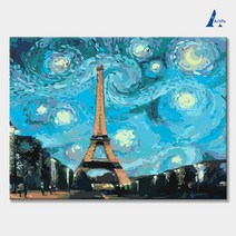 아트픽스 DIY 명화그리기 유화그리기세트 D-팝아트, D02-별이 빛나는 파리