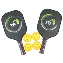 피클볼 패들 세트 블랙 흑연 복합 패들 2 피스 및 4 볼 판매, Pickleball Paddle