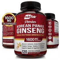 NutriFlair Korean Panax Ginseng 뉴트리플래어 코리안 파낙스 진생 인삼 1600mg 120캡슐