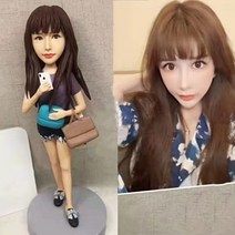 uDesign 3D사진주문제작 주문제작감사패상패 3D초상화작은입상 남자친구 여자친구 기념일 생일 선물 세련된 숙녀, 작은 입상