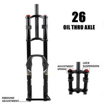 합금 MTB 자전거 포크 서스펜션 공기 26/27.5/ 29er 인치 산악 포크 액세서리 더블 숄더 AM, 26 AIR AXLE 15MM
