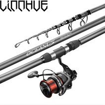 LINNHUE 낚시 릴로드 콤보 2.4m-5.4m 스피닝로드 롱 샷 탄소 섬유 섹션 5-8 오션로드 Pesca 릴 ES9000, 14 3.6M and ES9000