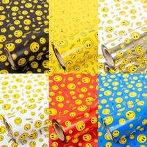 디자인랩 포장지 비닐롤 스마일 소 중 대 선물 포장 재료, 1롤, 소-메탈