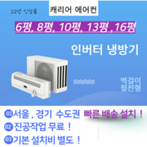 캐리어 DRCE161FAWWSD 16평 벽걸이 인버터 냉방기 에어컨 22년 신상품(실외기 포함) 냉방기 서울 경기 빠른 설치 가정용 사무실 기본설치비 별도 이전 재설치, 10평