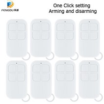 리모콘 스마트키 무선 원격 제어 고성능 휴대용 4 버튼 키 체인 wifi gsm 홈 보안 경보 시스템 433mhz, 8개