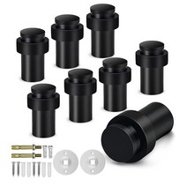 도어 스토퍼 바닥 장착 스톱 스테인레스 스틸 홀더 벽 보호대 문 바닥용 8 개, [01] Black