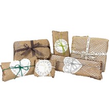 종이뽁뽁이 선물포장패키지 A타입 늘리기전 브라운 친환경 종이완충재 지아미 크라프트지포장, B타입 늘인 후 종이 (브라운), 1개