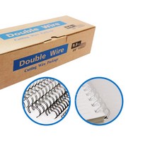 팬시로비 제본용 더블 와이어링 WIRE RING 3:1/16mm 1갑 60개입 트윈링 흑색/백색, 흑색