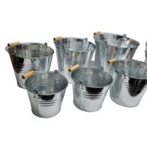 [왓위셀] 스텐 철제 양철 빈티지 양동이 바스켓 들통 물통 모래놀이 손잡이 대형, 06. 초특대(18L)