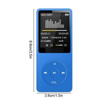 휴대용 MP3 플레이어 1.8 인치 LCD 화면 FM WAV 라디오 비디오 Hifi 게임 영화 전자 책 음악 지원 SD 카드, 04 Blue