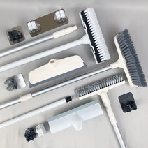 양드레 욕실 바닥 청소솔 틈새 화장실 청소도구 업소용 천장 벽 롱 긴, 3. 틈새형+벽부착걸이(B타입 블랙), 1개