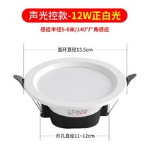센서등 led센서 손전등 빛과소리 임베디드 컨트롤 입식 천장 램프통로 계단 복도 현관 후레쉬 가정용, T03-빛과소리 컨트롤 4inch12와