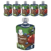 거버 스마트 플로우 어린이스무디 99g, 6개, 사과 + 블루베리 + 시금치