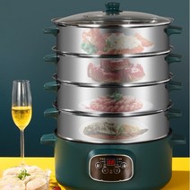 전기찜기 스팀쿠커 멀티쿠커 다기능 증기선 보일러 전기 대형 쌀 롤 홈 3 층 스팀 냄비 smart cuisur vapeur 주방 조리기구 26cm, 24cm