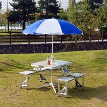 에덴무역 일체형테이블의자세트 파라솔, 파라솔 있음