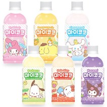 (무료배송) 산리오 마이코코 340ml X 6병 마이멜로디 폼폼푸린 시나모롤 포차코 헬로키티 쿠로미, 쿠로미(포도 6병)