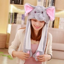 매력적인 움직이는 귀 귀여운 동물 봉제 모자 재미 있은 Playtoy 위 아래 토끼 개 돼지 선물 장난감 아이 걸, blue li