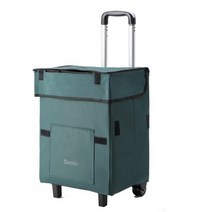 다믈레 접이식 장바구니 휴대용 캐리어 쇼핑 카트, 카키그레이, 1개