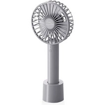 일본직발송 2. ELECOM USB 선풍기 대풍량 핸디 충전용 탁상 스탠드 부착 그레이 FAN-U205GY B0876ZBHZF, One Size, One Color