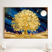 [인메이블] 돈이 쏟아지는 황금빛 돈나무 그림 소원성취 금전운 풍수지리 인테리어 액자, 12.SHG-소원성취 황금나무, 골드메탈액자, 6호 [27.3x40.9cm]