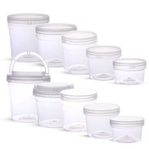 원형 슬라임 플라스틱 원통 쿠키통 견과류 소분 보관 용기 500ml 대량, 350ml원터치(400개/1박스)
