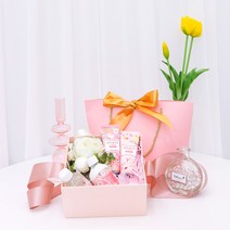 박시스트 연분홍 리본 창 선물 상자 키트, 1개