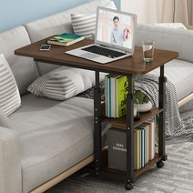 이동식 리프트 책상 침대 옆 테이블 침대 책상 테이블, 연장단면 메이플 우드 컬러 80x40CM